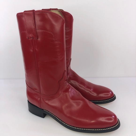 Tony Lama Shoes - Tony Lama Red Leather Cowboy Western Boots Size 6.5B